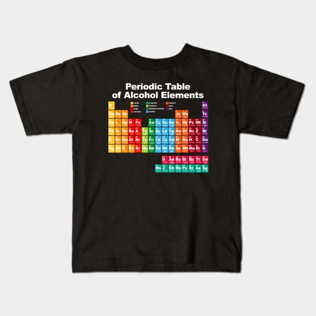 Periodic Table of Alcohol Elements Kids T-Shirt by STARSsoft